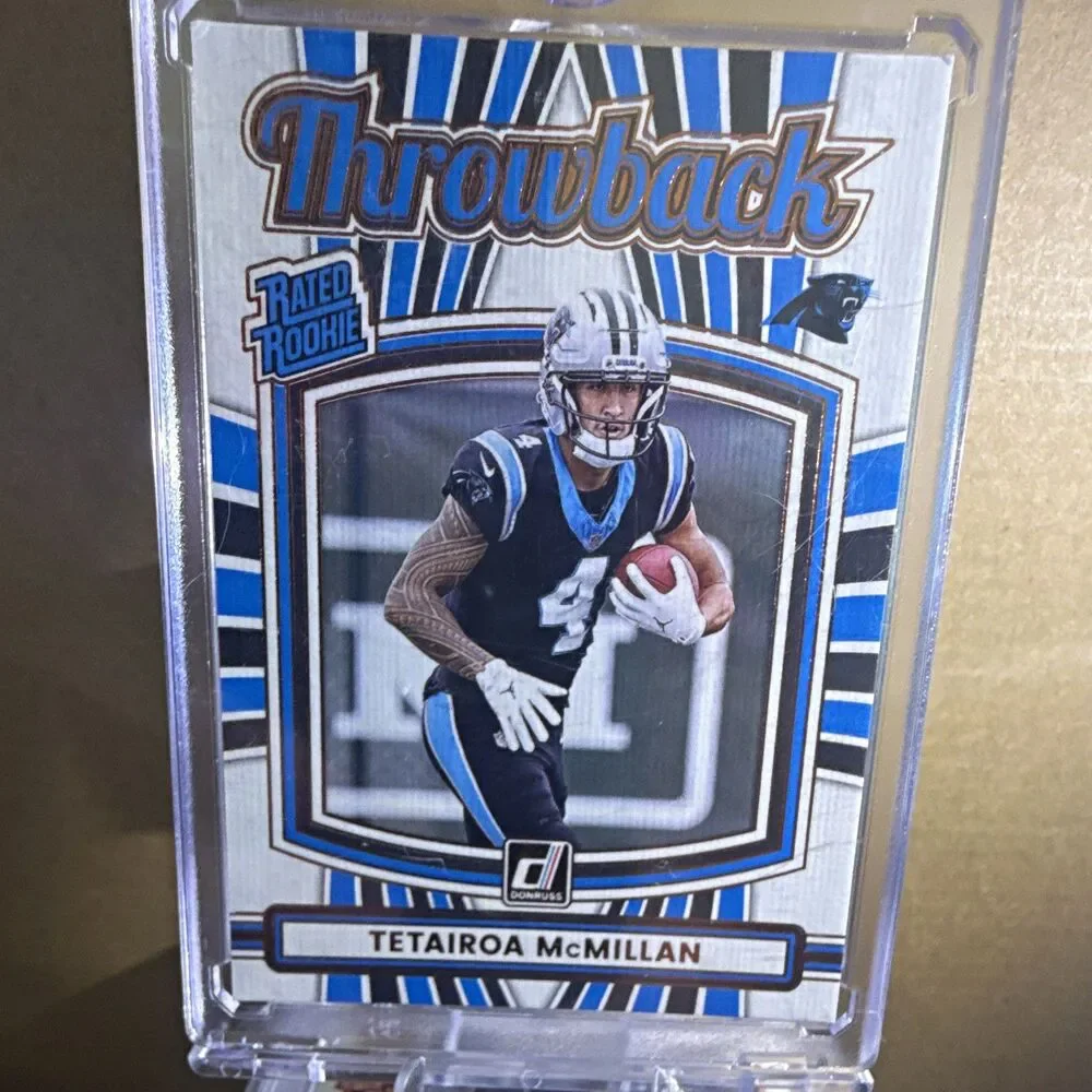 2025 Panini Donruss Rated Rookies Throwbacks Tetairoa McMillan RC #32